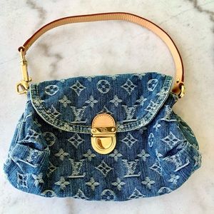 Authentic Louis Vuitton Mini Pleaty Denim Monogram Handbag